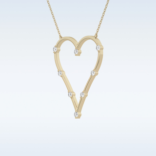 Heart Shaped Moissanite Necklace – 0.24 CT Round Cut in 14K/18K Gold