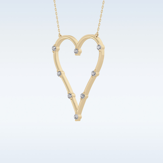 Heart Shaped Moissanite Necklace – 0.24 CT Round Cut in 14K/18K Gold