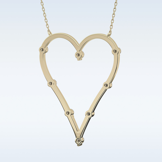 Heart Shaped Moissanite Necklace – 0.24 CT Round Cut in 14K/18K Gold