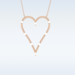 Heart Shaped Moissanite Necklace – 0.24 CT Round Cut in 14K/18K Gold
