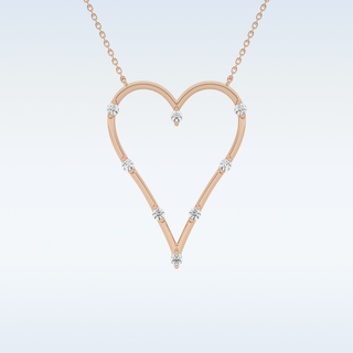 Heart Shaped Moissanite Necklace – 0.24 CT Round Cut in 14K/18K Gold