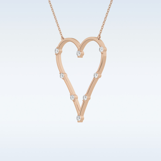 Heart Shaped Moissanite Necklace – 0.24 CT Round Cut in 14K/18K Gold