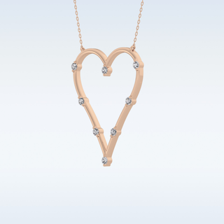 Heart Shaped Moissanite Necklace – 0.24 CT Round Cut in 14K/18K Gold