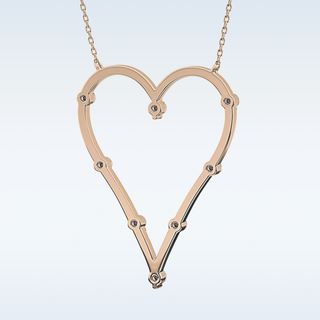 Heart Shaped Moissanite Necklace – 0.24 CT Round Cut in 14K/18K Gold