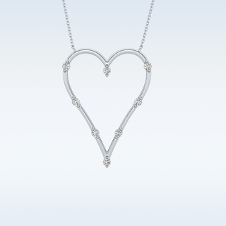 Heart Shaped Moissanite Necklace – 0.24 CT Round Cut in 14K/18K Gold