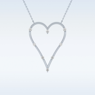 Heart Shaped Moissanite Necklace – 0.24 CT Round Cut in 14K/18K Gold