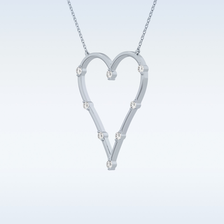 Heart Shaped Moissanite Necklace – 0.24 CT Round Cut in 14K/18K Gold