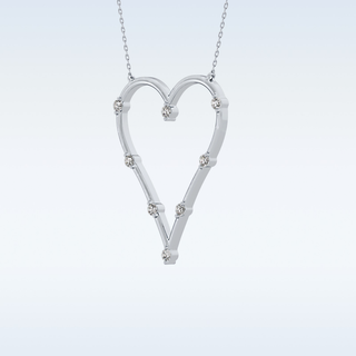Heart Shaped Moissanite Necklace – 0.24 CT Round Cut in 14K/18K Gold