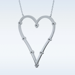 Heart Shaped Moissanite Necklace – 0.24 CT Round Cut in 14K/18K Gold