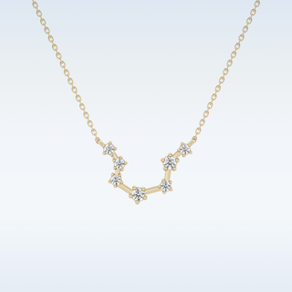 Slight open U Shape Moissanite Necklace – 0.2 CT Round Cut in 14K/18K Gold