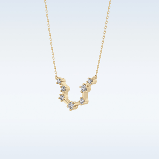 Slight open U Shape Moissanite Necklace – 0.2 CT Round Cut in 14K/18K Gold