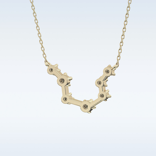 Slight open U Shape Moissanite Necklace – 0.2 CT Round Cut in 14K/18K Gold