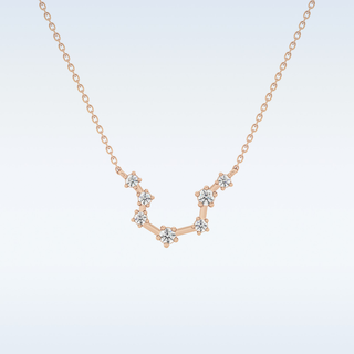 Slight open U Shape Moissanite Necklace – 0.2 CT Round Cut in 14K/18K Gold