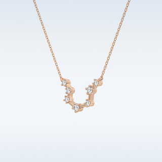 Slight open U Shape Moissanite Necklace – 0.2 CT Round Cut in 14K/18K Gold
