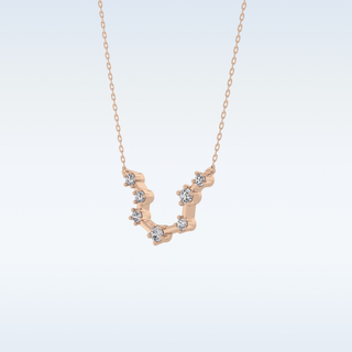 Slight open U Shape Moissanite Necklace – 0.2 CT Round Cut in 14K/18K Gold
