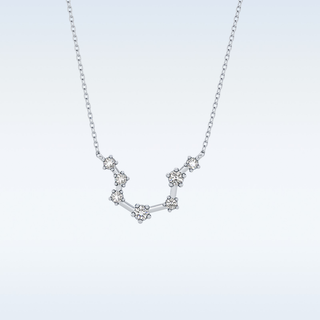 Slight open U Shape Moissanite Necklace – 0.2 CT Round Cut in 14K/18K Gold