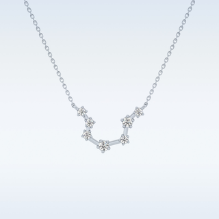 Slight open U Shape Moissanite Necklace – 0.2 CT Round Cut in 14K/18K Gold