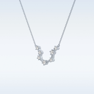 Slight open U Shape Moissanite Necklace – 0.2 CT Round Cut in 14K/18K Gold