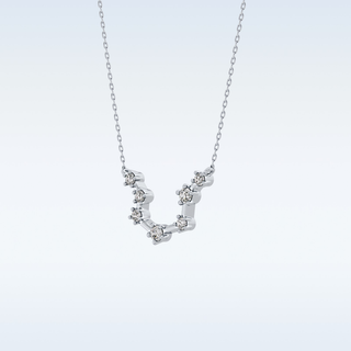 Slight open U Shape Moissanite Necklace – 0.2 CT Round Cut in 14K/18K Gold