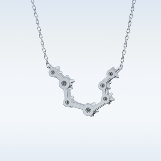 Slight open U Shape Moissanite Necklace – 0.2 CT Round Cut in 14K/18K Gold