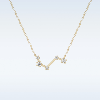 Vein Shape Moissanite Necklace – 0.16 CT Round Cut in 14K/18K Gold