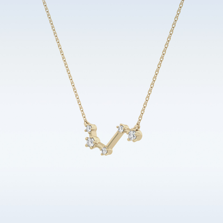 Vein Shape Moissanite Necklace – 0.16 CT Round Cut in 14K/18K Gold