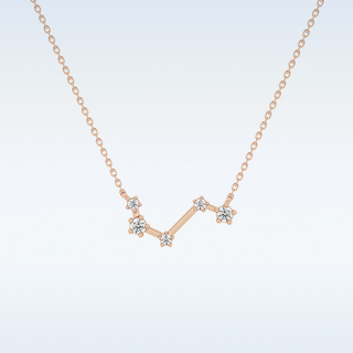 Vein Shape Moissanite Necklace – 0.16 CT Round Cut in 14K/18K Gold
