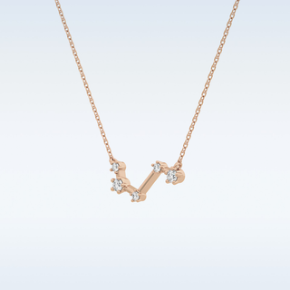 Vein Shape Moissanite Necklace – 0.16 CT Round Cut in 14K/18K Gold