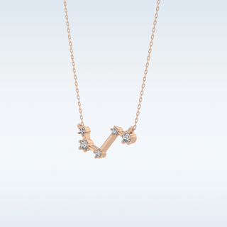 Vein Shape Moissanite Necklace – 0.16 CT Round Cut in 14K/18K Gold