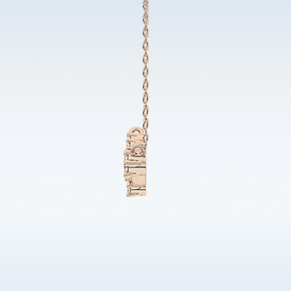 Vein Shape Moissanite Necklace – 0.16 CT Round Cut in 14K/18K Gold