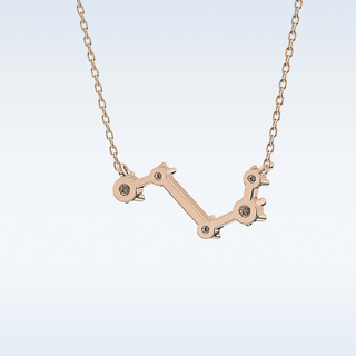 Vein Shape Moissanite Necklace – 0.16 CT Round Cut in 14K/18K Gold