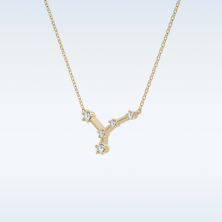 V Shaped Moissanite Necklace – 0.11 CT Round Cut in 14K/18K Gold 9