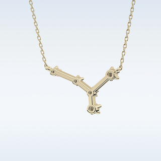 V Shaped Moissanite Necklace – 0.11 CT Round Cut in 14K/18K Gold 12