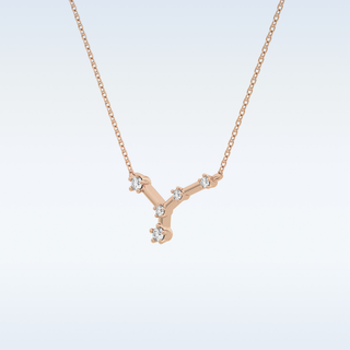 V Shaped Moissanite Necklace – 0.11 CT Round Cut in 14K/18K Gold 15