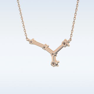 V Shaped Moissanite Necklace – 0.11 CT Round Cut in 14K/18K Gold 18