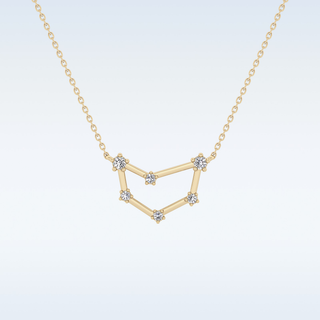 Connected Moissanite Necklace – 0.13 CT Round Cut in 14K/18K Gold