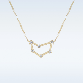 Connected Moissanite Necklace – 0.13 CT Round Cut in 14K/18K Gold
