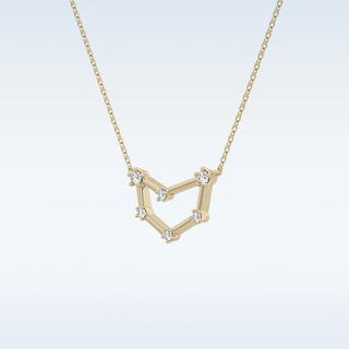 Connected Moissanite Necklace – 0.13 CT Round Cut in 14K/18K Gold