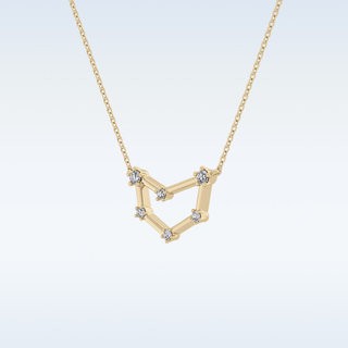 Connected Moissanite Necklace – 0.13 CT Round Cut in 14K/18K Gold