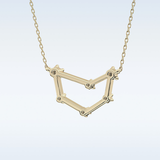 Connected Moissanite Necklace – 0.13 CT Round Cut in 14K/18K Gold