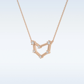 Connected Moissanite Necklace – 0.13 CT Round Cut in 14K/18K Gold