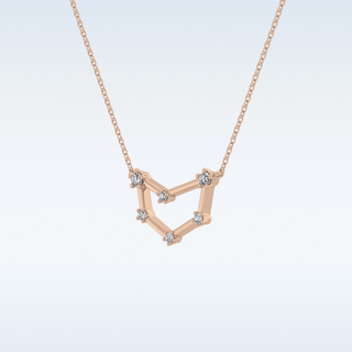 Connected Moissanite Necklace – 0.13 CT Round Cut in 14K/18K Gold