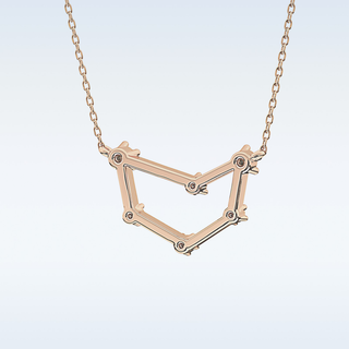 Connected Moissanite Necklace – 0.13 CT Round Cut in 14K/18K Gold