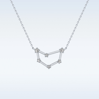 Connected Moissanite Necklace – 0.13 CT Round Cut in 14K/18K Gold
