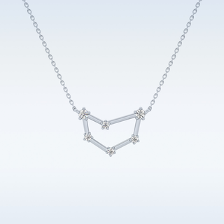 Connected Moissanite Necklace – 0.13 CT Round Cut in 14K/18K Gold