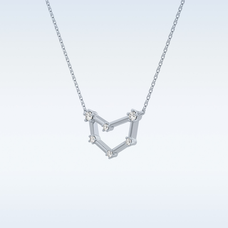 Connected Moissanite Necklace – 0.13 CT Round Cut in 14K/18K Gold