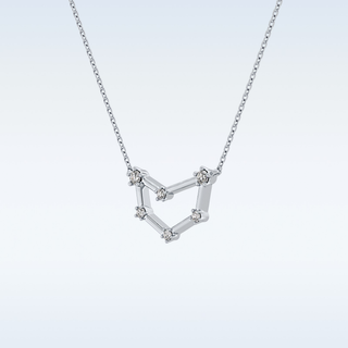 Connected Moissanite Necklace – 0.13 CT Round Cut in 14K/18K Gold