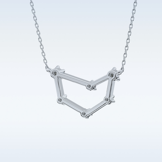 Connected Moissanite Necklace – 0.13 CT Round Cut in 14K/18K Gold