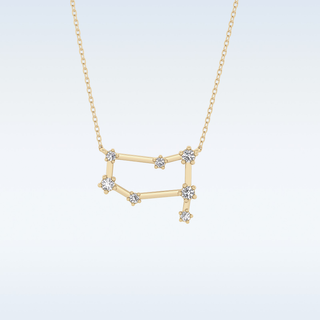 Customized Reverse P Shaped Moissanite Necklace –  0.18 CT Round Cut in 14K/18K Gold
