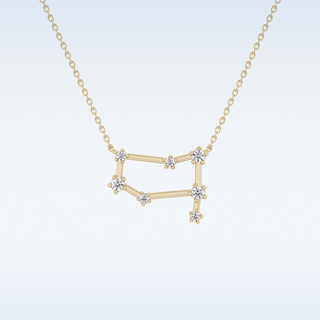 Customized Reverse P Shaped Moissanite Necklace –  0.18 CT Round Cut in 14K/18K Gold